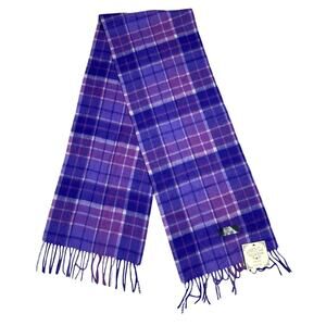 McCabe Ireland Wool Purple Plaid Scarf NWT